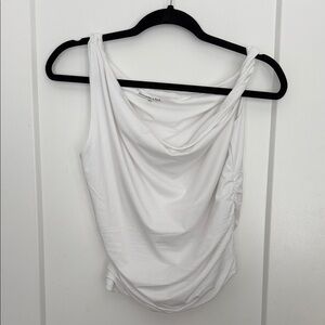 Abercrombie & Fitch White Draped Tank Top A&F Modal Blend Size M